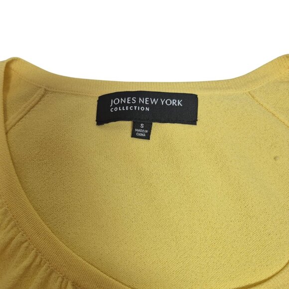 Jones New York Collection Women's Cardigan Top Blouse Size S Yellow (40) - Picture 4 of 10